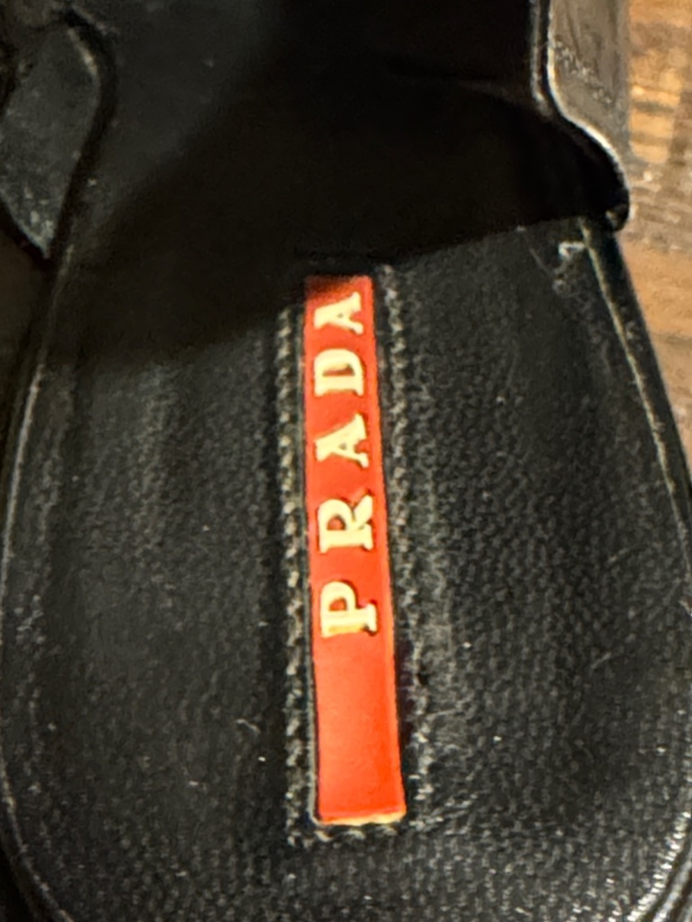 Prada Black Patent Slingback Peep-Toe Wedge Pumps - Picture 9 of 15